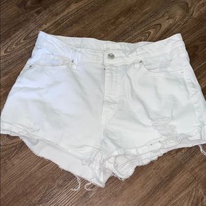 White H&M jean shorts